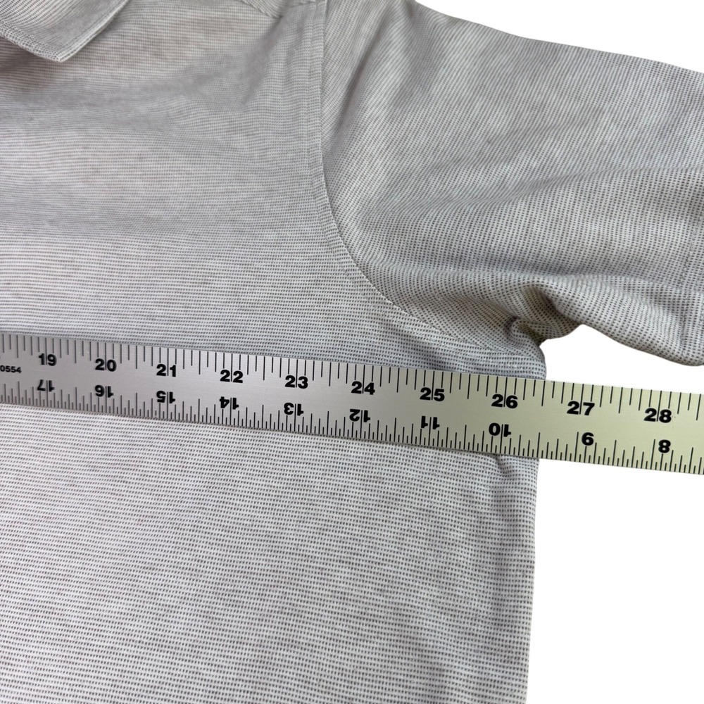 Johnston & Murphy Mens XL Gray Micro Stripe Short Sleeve Button Down Knit Shirt - Picture 4 of 5
